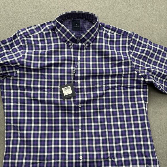Tailorbyrd Collection Shirt Mens Large Purple Plaid 100% Cotton Button Up - Picture 10 of 11